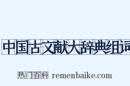 中国古文献大辞典组词是什么意思的图片